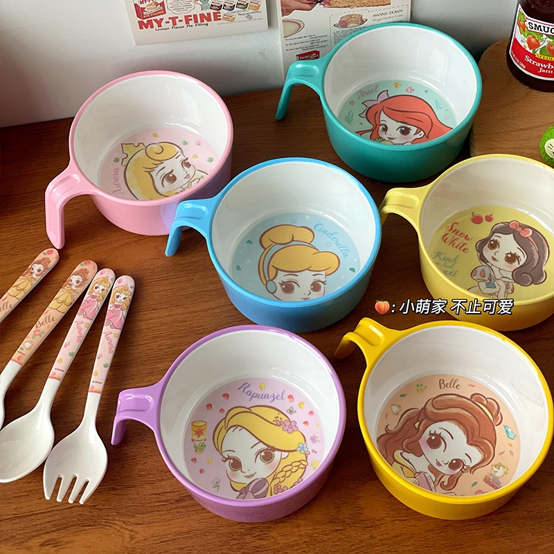 Disney ชามอาหารเสริม ลายการ์ตูนดิสนีย์ ทนต่ออุณหภูมิสูง กันกระแทก สําหรับเด็ก