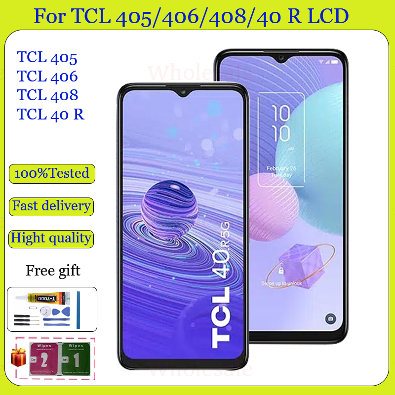 Original สําหรับ TCL 408 T507 จอแสดงผล LCD Touch Screen Digitizer Assembly สําหรับ TCL 405 406 40R T771 LCD