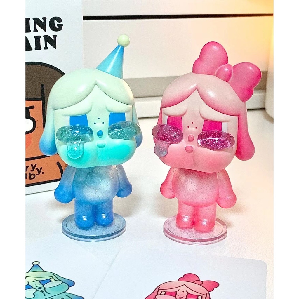 อย่างเป็นทางการของแท้ POPMART สินค้าใหม่ Crybaby Tears Factory Series รูป Flocking ของเล่นน่ารักเครื่องประดับสาวของขวัญ C8EH