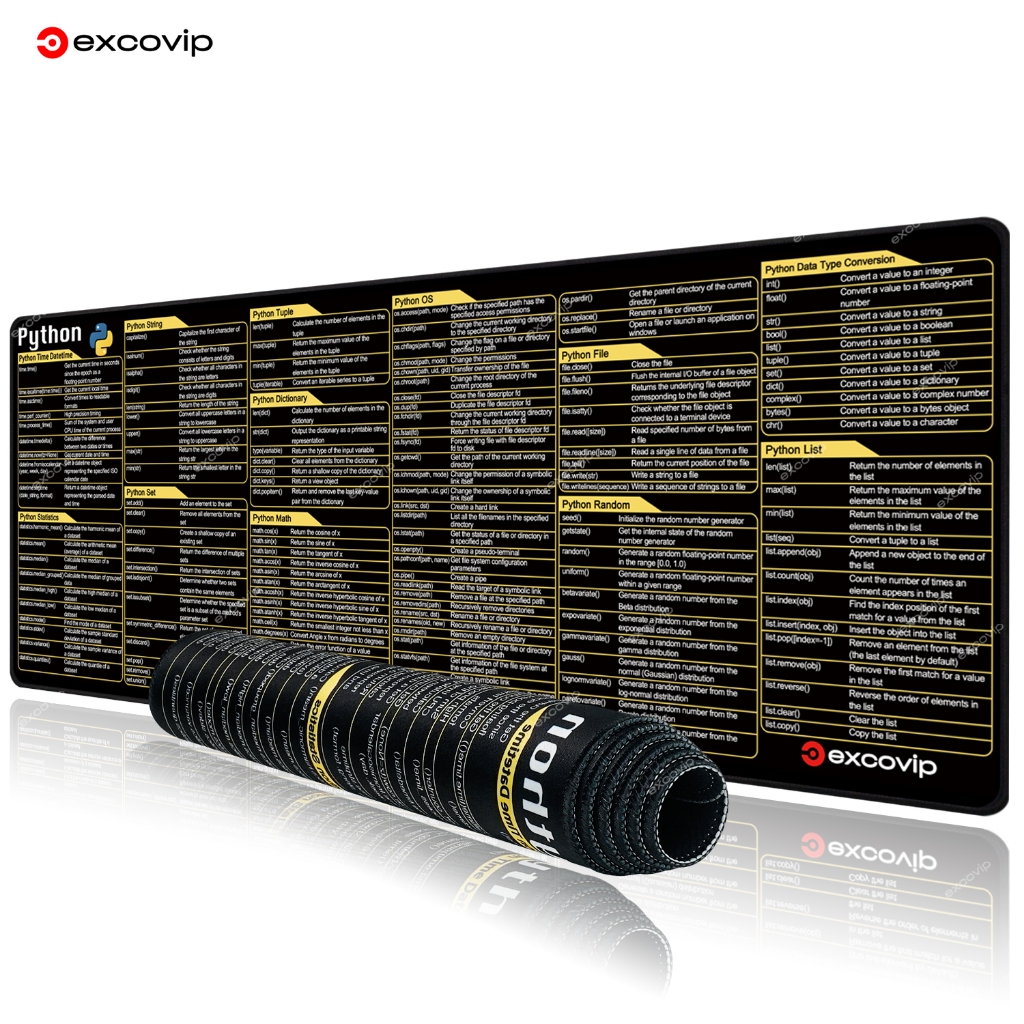 สําหรับ python ภาษาอังกฤษปุ่มลัดคีย์บอร์ดเมาส์ Pad คอมพิวเตอร์การเขียนโปรแกรมภาษานุ่มสบาย Seaming ทนต่อการสึกหรอ Dirt-Resistant Anti-Slip คอมพิวเตอร์เดสก์ท็อปแล็ปท็อปคอมพิวเตอร์สํานักงานการเรียนรู้เกม Pro