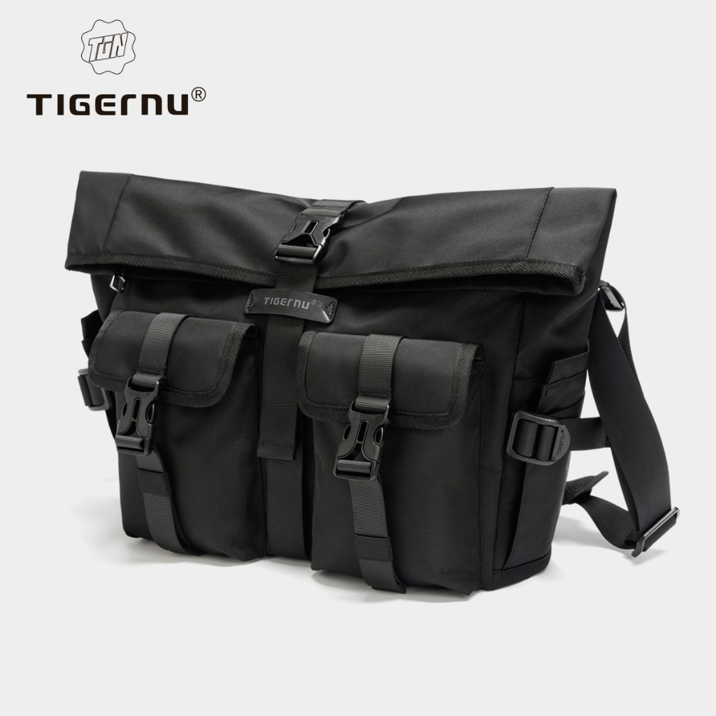 Tigernu 81010 Cool Workwear สไตล์ Hard-wearing กระเป๋าสะพายข้างความจุขนาดใหญ่ป้องกันการรั่วไหล 13.3 นิ้วกระเป๋าสะพายแล็ปท็อป