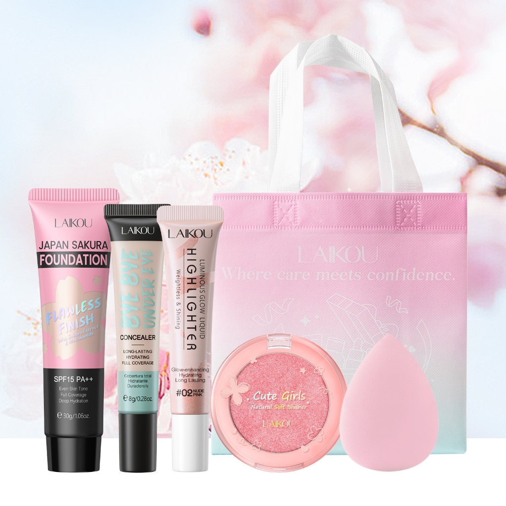 Laikou ชุดแต่งหน้าฮาโลวีน All-in-one Foundation Long-lasting Coverage Highlighter Luminous Finish เห