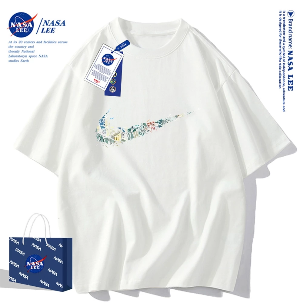 ✨สินค้าพร้อมส่ง✨เสื้อยืดคอกลมลายร่วมกับ NASA ใส่ได้ทั้งชายและหญิง ผลิตจากผ้าคอตตอน 100% เหมาะสำหรับเยาวชน