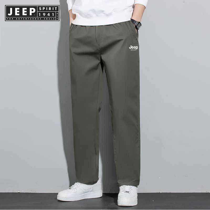 Jeep SPIRIT 1941 ESTD กางเกงลําลองผู้ชายและกางเกงทํางานรุ่นใหม่เอวยางยืดหลวม
