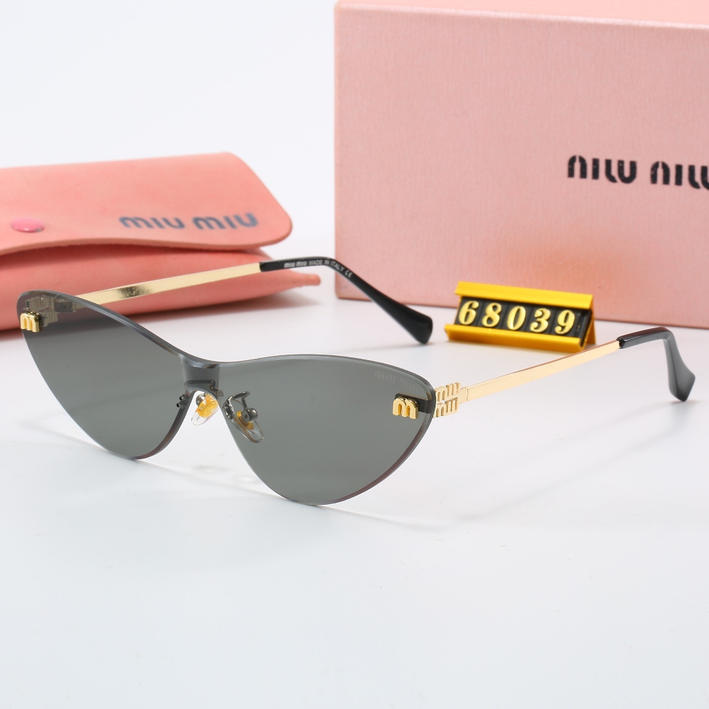 2024 Miu Miu Eyewear series sunglasses/แว่นมิวมิวแท้ แว่นกันแดด UV400 68039