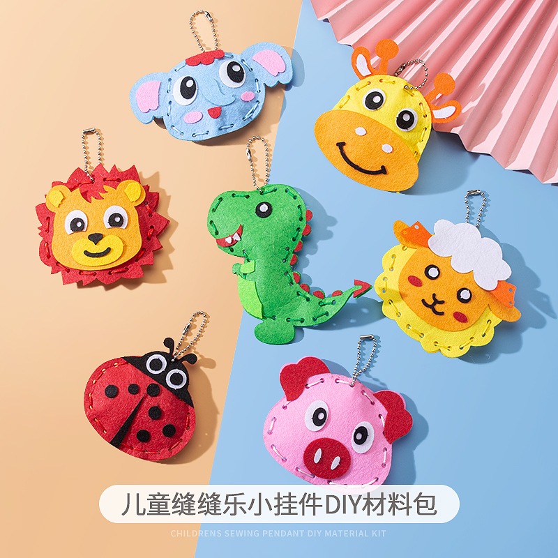 จี้ตุ๊กตาสัตว์ ผ้านอนวูฟเวน ขนาดเล็ก แฮนด์เมด diy สําหรับเด็กอนุบาล SG119