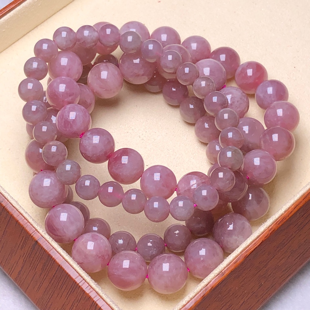 สร้อยข้อมือคริสตัลมาดากัสการ์สีม่วงโรสควอตซ์ธรรมชาติ-โรแมนติกบานสะพรั่ง,ฝันงามงามงาม7/8/9/10/11มม