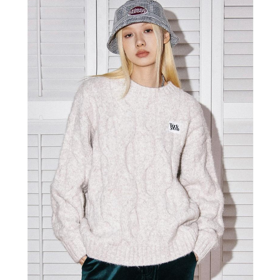 SUIKONE ซุยโคเนะ [สไตล์คนดัง] เสื้อถักสายเคเบิลสไตล์ขี้เกียจเกาหลีฤดูใบไม้ร่วงผู้ชายและผู้หญิงเสื้อถักอเนกประสงค์หลวม — صورة 8