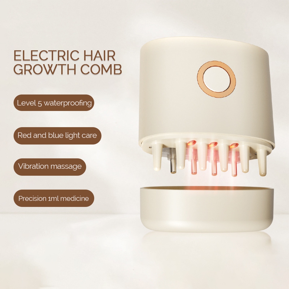 หวียาหนังศีรษะ Foreverlily EMS ไมโครกระแส ปรับปรุงการไหลเวียนของหนังศีรษะส่งเสริมการการดูดซึมของสารอาหารสมุนไพรโหมดนวดสั่นสะเทือนการฆ่าเชื้อ