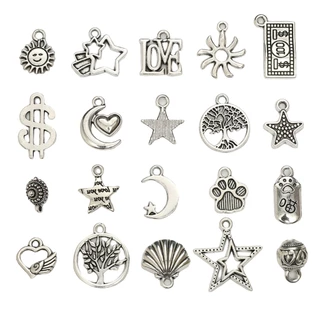 จี้โลหะผสม Moon ผีเสื้อดาวห้าแฉก Charms สําหรับสร้อยข้อมือจี้สร้อยคอ DIY ทํา Retro Charms เครื่องประดับอุปกรณ์เสริม
