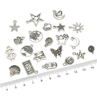 จี้โลหะผสม Moon ผีเสื้อดาวห้าแฉก Charms สําหรับสร้อยข้อมือจี้สร้อยคอ DIY ทํา Retro Charms เครื่องประดับอุปกรณ์เสริม