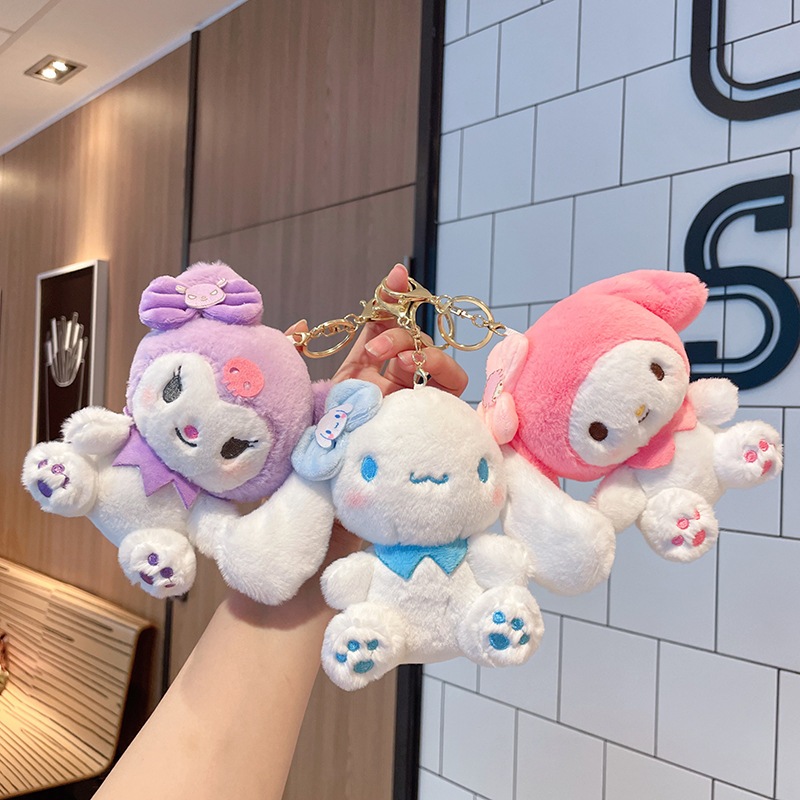 Bbth 14 ซม.ตุ๊กตาตุ๊กตา Sanrio Kuromi Hello Kitty Melody Cinnamoroll หมอนตุ๊กตาพวงกุญแจตุ๊กตาของเล่นจี้สําหรับของขวัญเด็กกระเป๋าตกแต่ง