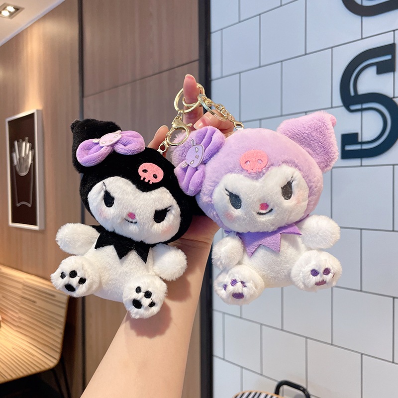 Bbth 14 ซม.ตุ๊กตาตุ๊กตา Sanrio Kuromi Hello Kitty Melody Cinnamoroll หมอนตุ๊กตาพวงกุญแจตุ๊กตาของเล่นจี้สําหรับของขวัญเด็กกระเป๋าตกแต่ง