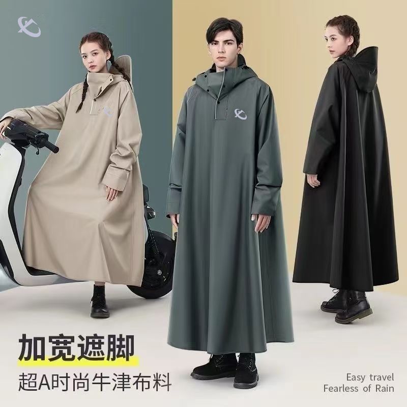 พร้อมสต็อก เสื้อกันฝนกันฝนเสื้อกันฝนขี่จักรยานรถยนต์ไฟฟ้าแบตเตอรี่รถยนต์เสื้อกันฝนหนาพิเศษยาวพิเศษ