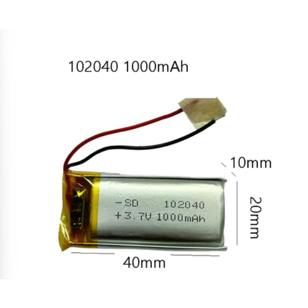 โมเดลแบตเตอรี่ 102040 (3.7V 800mah)