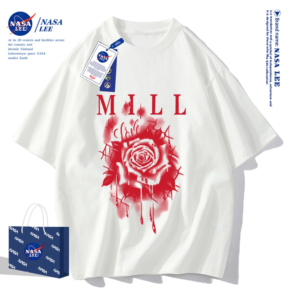 สินค้าพร้อมส่ง เสื้อยืดคอกลมลายร่วมกับ NASA ใส่ได้ทั้งชายและหญิง ผลิตจากผ้าคอตตอน 100% เหมาะสำหรับเยาวชน