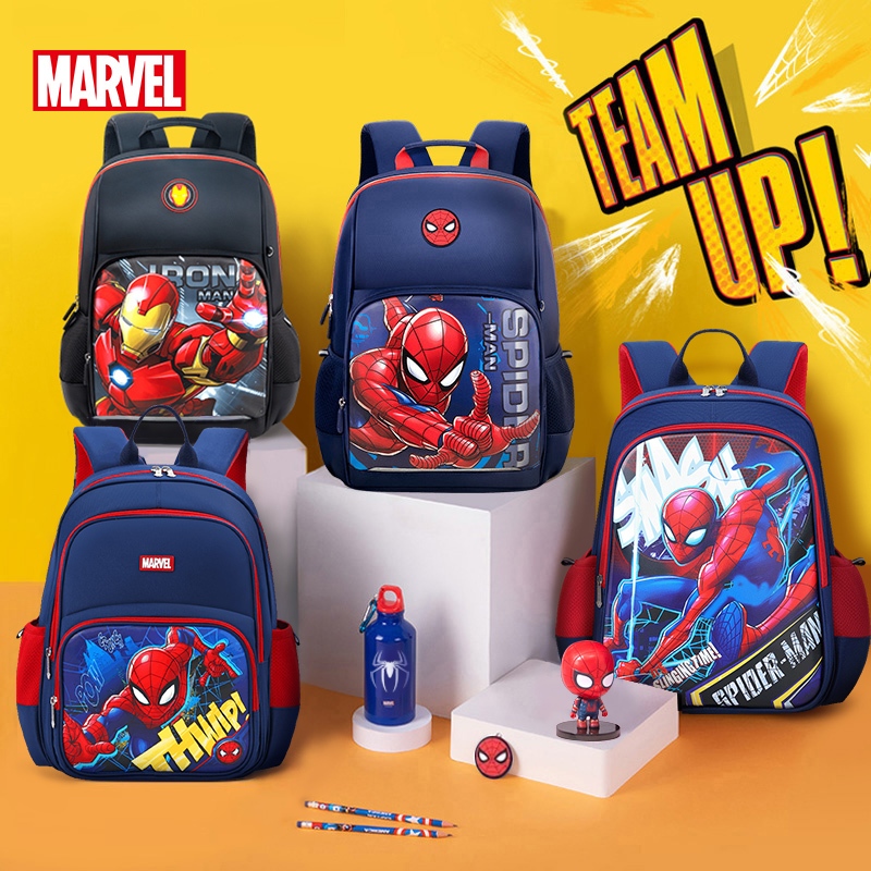 กระเป๋าเป้ สำหรับเด็กประถม สะพายหลัง  กระเป ๋ านักเรียน Disney Spiderman สุดน ่ 