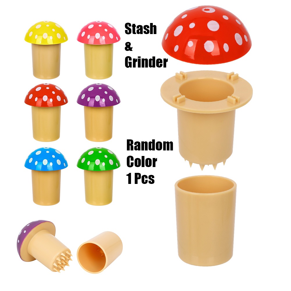 1 Pcs สีสุ่ม Grinder Mushroom Shape เครื่องบดสมุนไพร ที่บดสมุนไพร