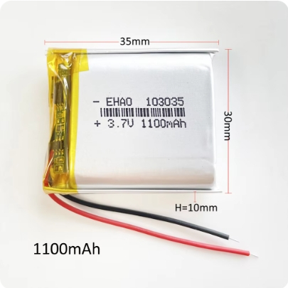 โมเดลแบตเตอรี่ 103035 (3.7V 1100mah)