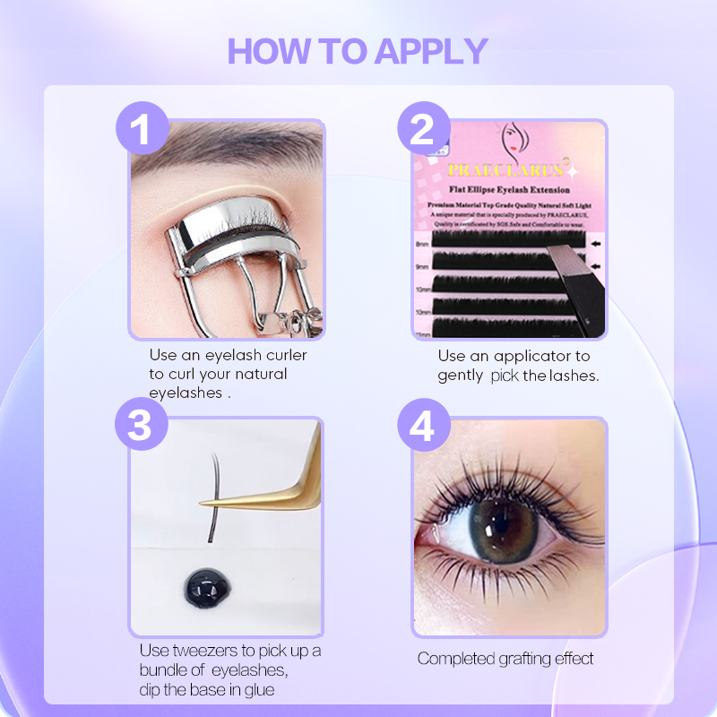 Pae EllipsUS FlatCLARse Eyelash Extension ความหนา0.15&0.020mm Curl:L/LC/LU(M) วัสดุพรีเมี่ยม Natural Soft Light Split Tips ขนมิงค์ส่วนบุคคล Air Tough Flatse Lash Eyel - รูปที่ 7