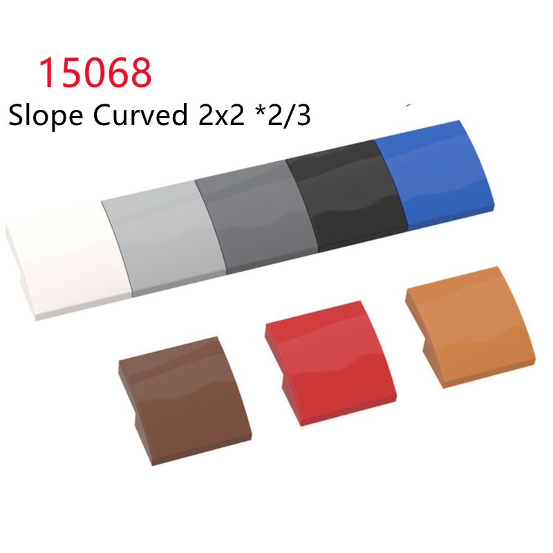 10ชิ้นอิฐ15068ลาดโค้ง2x2จุดมอคชิ้นส่วนอาคารบล็อกอุปกรณ์เสริมเด็กประกอบของเล่น