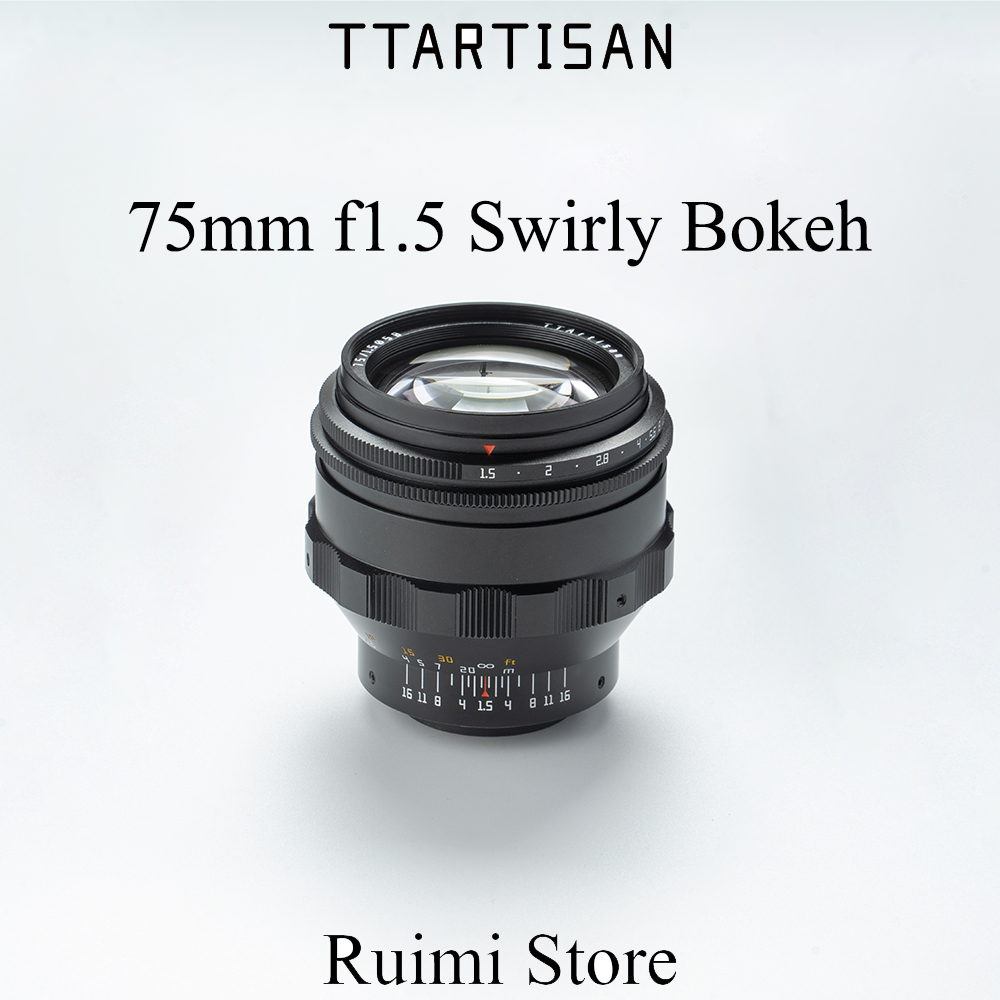 TTArtisan 75 มม. f1.5 Swirly Bokeh Full Frame เลนส์แมนนวลโฟกัส M42 Mount 75mm f1.5