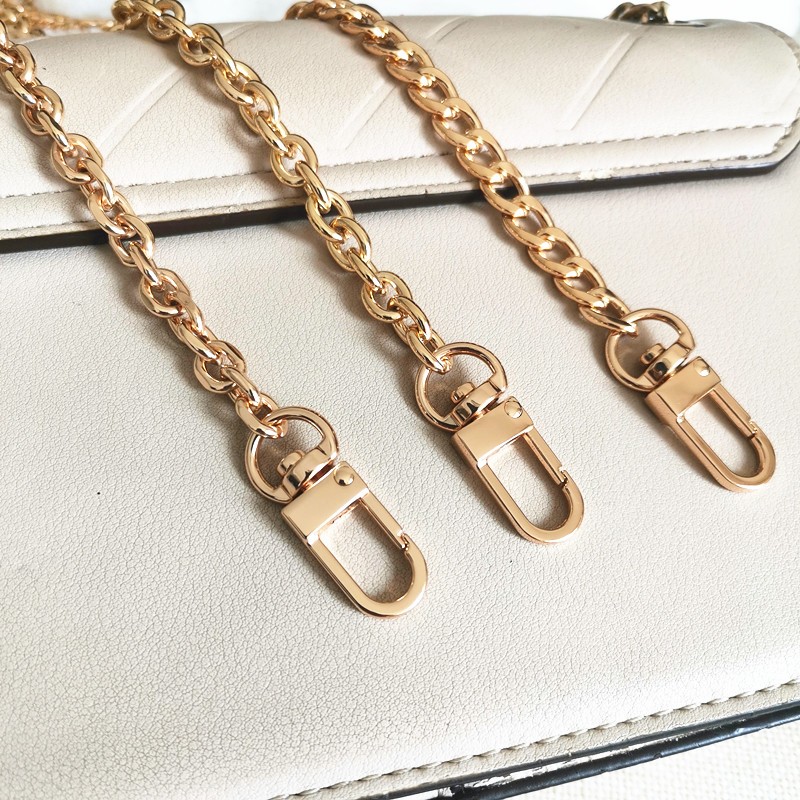 กระเป๋า Golden Chain Accessories One-Shoulder Strap Bag Accessories Female Bag Diagonal Metal Chain All-Match Fashion High-End Chain Strap Bag Accessories