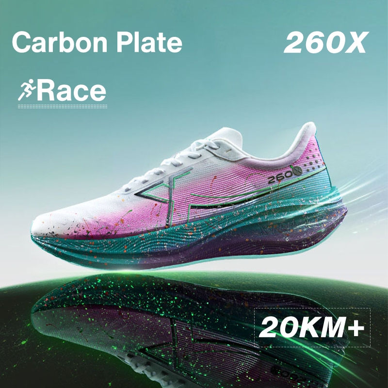 【xtep】260X | รองเท้าวิ่งแข่งแผ่นคาร์บอนมาราธอน สําหรับผู้ชาย 85% Racing Carbon plate Running Shoe