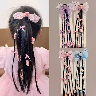 เด็กคุโรมิวิกผมถักเปียผมแหวนสาวน้อยหวานเย็นมวยถักเปียสาวผูกผมหางม้าสูงไม่เจ็บหัวเชือก