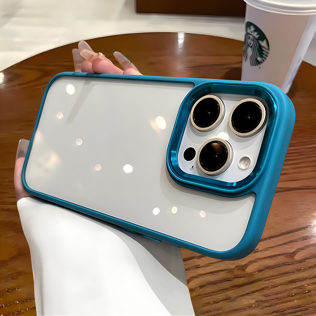 ใหม่หรูหราทะเลทรายไทเทเนียมปลอกเลนส์โลหะกันกระแทกเคสใสสําหรับiphone 16 15 14 13 Pro Max 16 Plus 15pro 16proเคสใสฝาครอบ