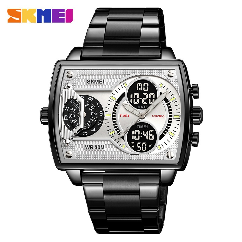 Skmei 2229 หรูหราดิจิตอลกีฬานาฬิกาธุรกิจผู้ชายนาฬิกา 3Bar กันน้ํา Chrono Dual Display Original นาฬิกาข้อมือ Reloj Hombre 1584 1392 1391