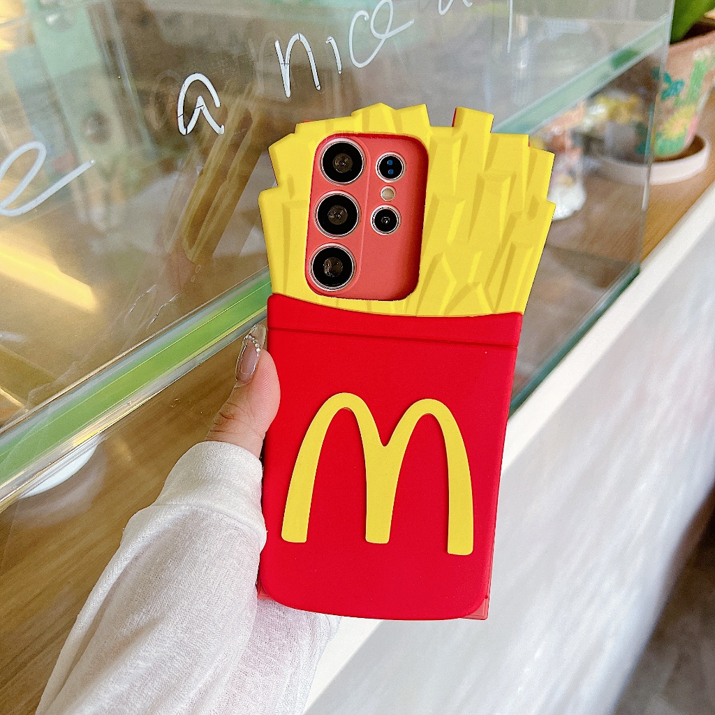 แฟชั่น มันฝรั่งทอด 3D เคส Samsung Galaxy S24 Ultra S24 Plus S24 S23FE S23 Ultra S23Plus S22Ultra S22Plus S21Ultra S21+ S20Ultra S21FE S20FE Note10Plus Note20Ultra A55 A35 A14 A15 A54 A34 A73 5G Case