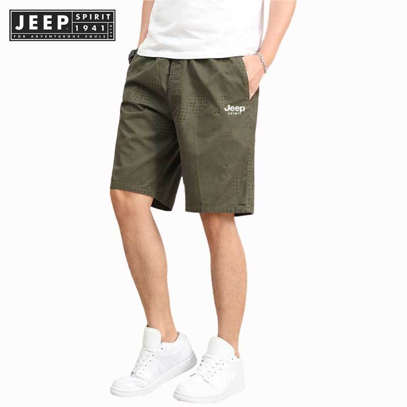 Jeep SPIRIT 1941 ESTD ใหม่ผู้ชายสบายๆยืดหยุ่นห้ากางเกงชุดทํางานกางเกงขาสั้น
