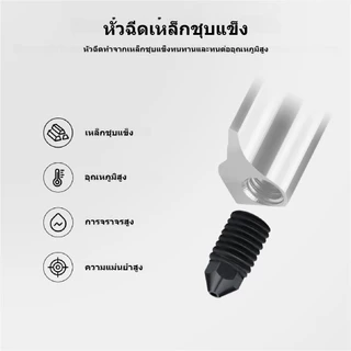 UniTak3D 3D Printer A1 Mini Hotend 0.2 0.4 0.6 0.8mm หัวฉีดเหล็กชุบแข็งอุณหภูมิสูงและความเร็วเร็ว + บล็อกความร้อนทองเหลืองชุบโครเมี่ยมพร้อมโครงสร้างแบบบูรณาการของร่องและประแจที่เข้ากันได้กับ Bambu Lab A1&A1 Mini 3D Print 3D144N