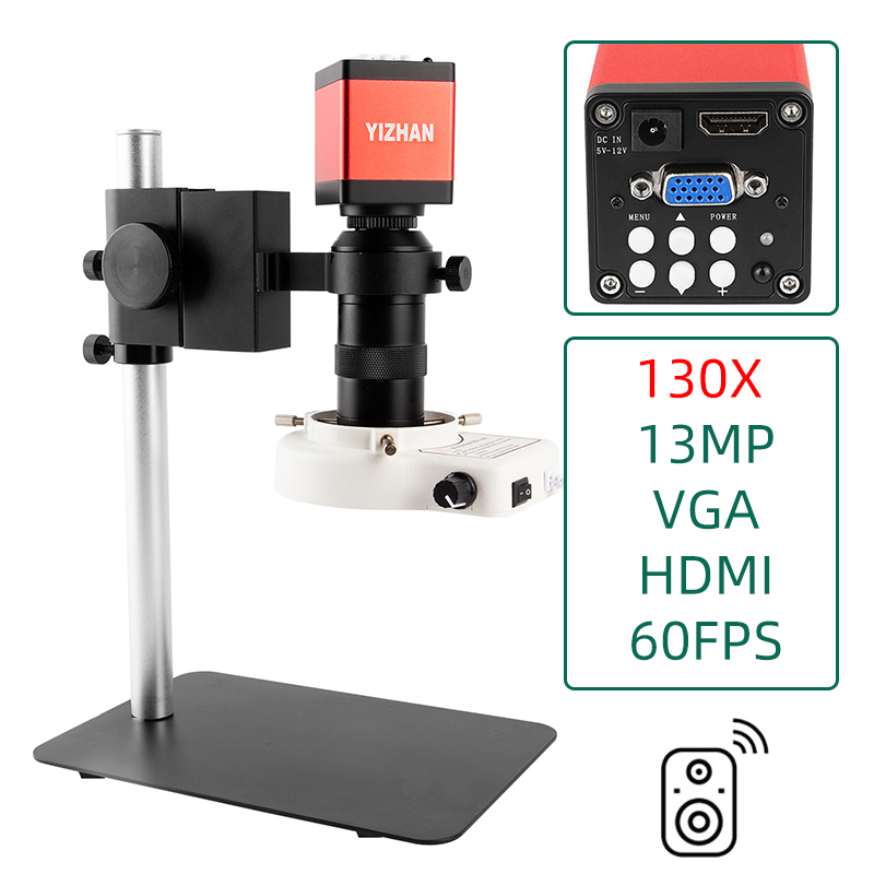 YIZHAN 4K กล้องจุลทรรศน์ดิจิตอล Microscope HDMI USB ไฟ LED กล้องสำหรับคอมพิวเตอร์การตรวจสอบ PCB บัดก