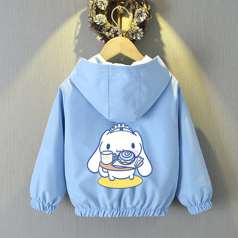 ซินนามอนโรล เด็กแจ็คเก็ตฤดูใบไม้ผลิฤดูใบไม้ร่วงวัยรุ่นชายหญิงการ์ตูนพิมพ์กีฬาเสื้อคลุมด้วยผ้าเด็กเดินทางแจ๊กเก็ตเสื้อผ้า