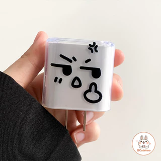 ฝาครอบป้องกันเครื่องชาร์จแสดงออกตลกที่สร้างสรรค์สําหรับ ไอโฟน 18/20ว ปลอกป้องกันสายข้อมูลเกลียวที่ทนต่อการสึกหรอแบบโปร่งใส