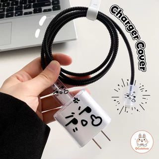 ฝาครอบป้องกันเครื่องชาร์จแสดงออกตลกที่สร้างสรรค์สําหรับ ไอโฟน 18/20ว ปลอกป้องกันสายข้อมูลเกลียวที่ทนต่อการสึกหรอแบบโปร่งใส