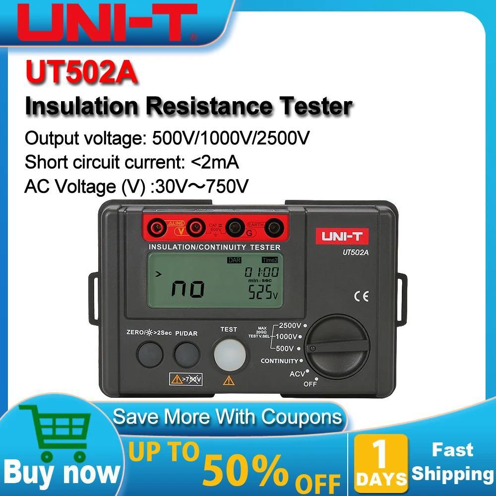 UNI-T UT502A 2500V เครื่องทดสอบความต้านทานฉนวนดิจิตอล