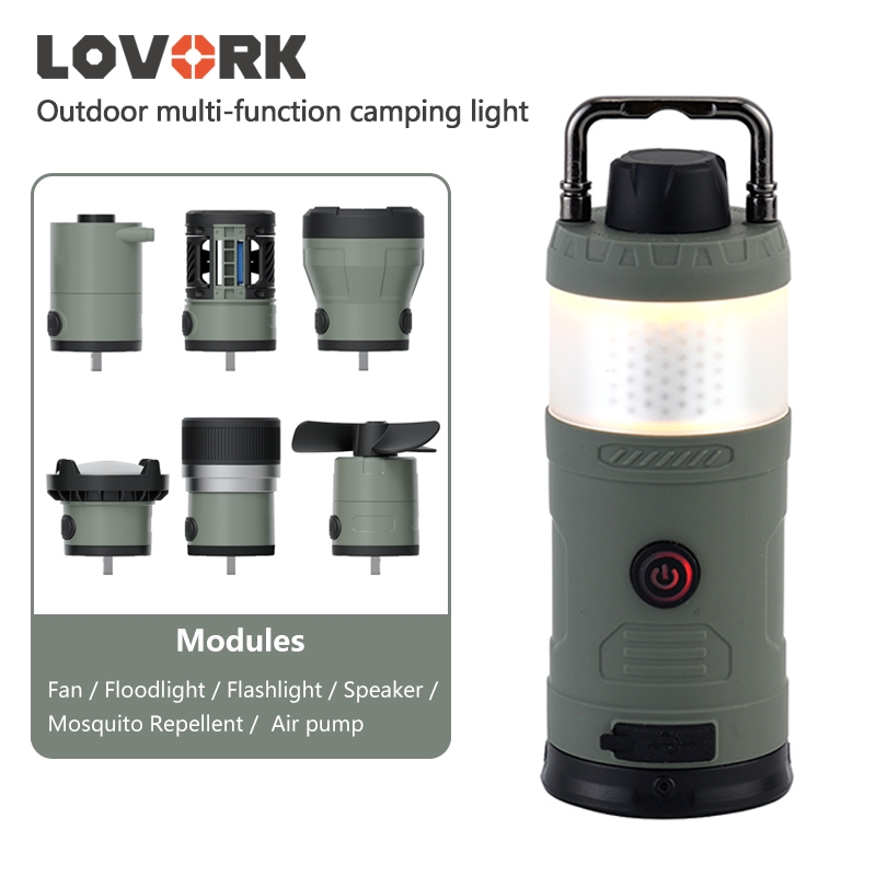 LOVORK ไฟตั้งแคมป์กลางแจ้งแบบมัลติฟังก์ชั่น ไฟตั้งแคมป์แบบชาร์จไฟ ไฟเต็นท์ ไฟสร้างบรรยากาศ โมดูลไฟ โมดูลไฟ