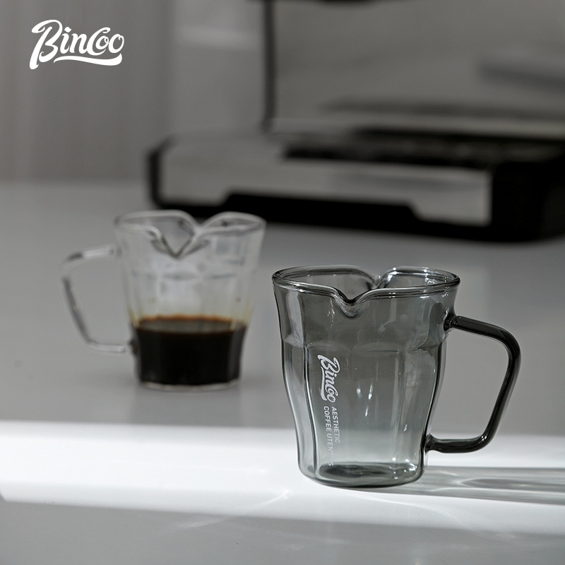 Bincoo ถ้วยกาแฟแก้วเอสเปรสโซถ้วยสกัดถ้วยตวงถ้วยนมกระป๋องนมถ้วยออนซ์ 130ML