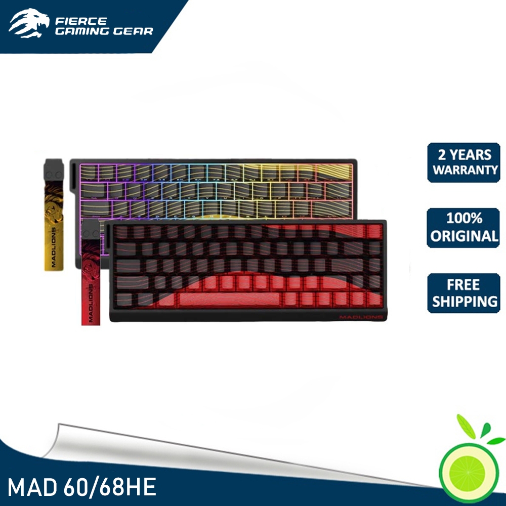 Madlions MAD 60/68HE Eesports คีย์บอร์ดแกนแม่เหล็กพร้อมการกําหนดค่าปรับปรุง, เวลาแฝงต่ําเต็มคีย์ hot swappable 8k อัตราการคืน RGB คีย์บอร์ดอลูมิเนียม