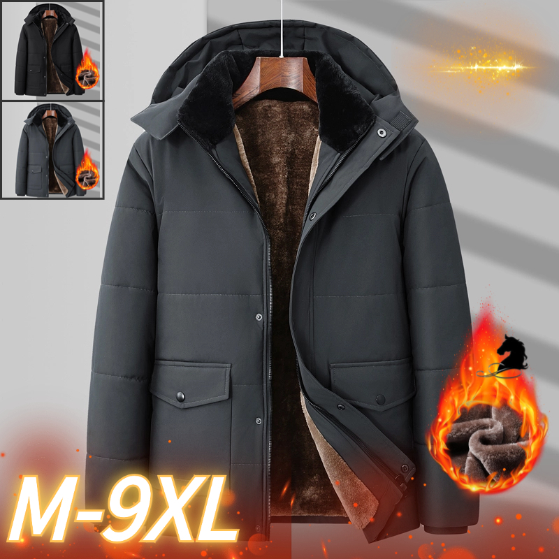M-8xl ซับขนแกะหนากันน้ํา Warm Plus ขนาดแจ็คเก็ต Casual ธุรกิจวัยกลางคนผู้สูงอายุฤดูหนาว Cold-Res