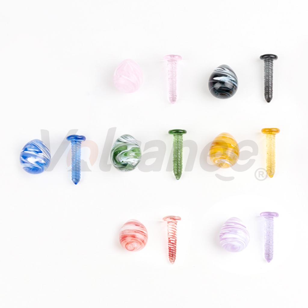 22 มม.OD สีสันไข่ Shape Carb Cap Terrp Pearls + ชุดเล็บสําหรับควอตซ์ Banger แก้ว Bong Dab Rig Z2272