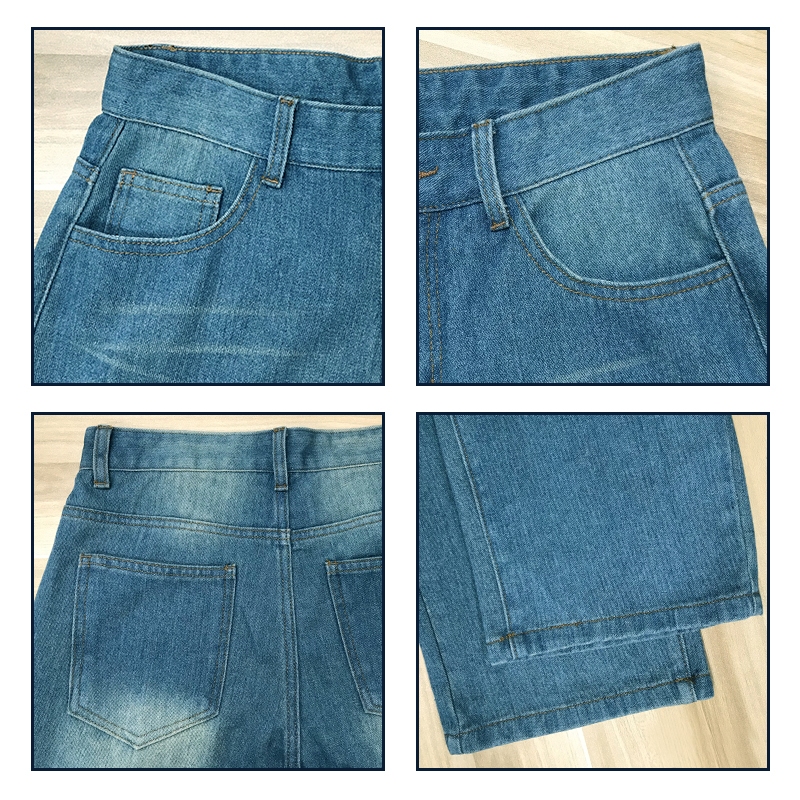 COOYA กางเกงยีนส์วินเทจ กางเกงยีนส์ผู้ชาย ทรงตรง ทรงหลวม สีฟ้าวินเทจ สไตล์อเมริกัน ไฮสตรีท ฮิปฮอป