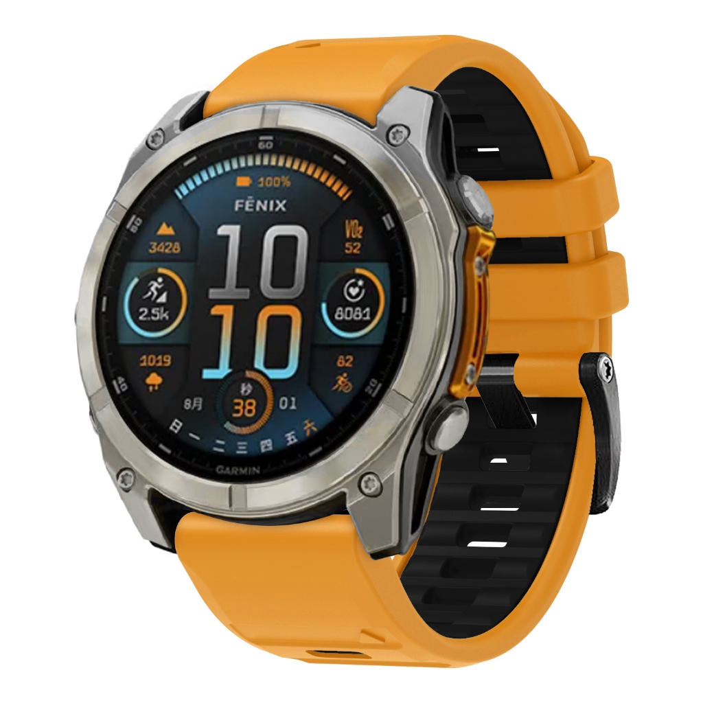 1:1 QuickFit 22 มม.26 มม.กีฬานาฬิกาสําหรับ Garmin Fenix 8 E Fenix8 47 มม.51 มม./Enduro 3 เปลี่ยนสายนาฬิกาซิลิโคนสร้อยข้อมือ