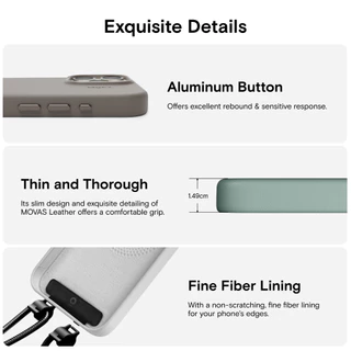 MOFT Snap Phone Case MOVAS™ for iPhone 15 Series- Magnetic Compatible，Vegan Leather For iPhone 15 Case เคสไอโฟน 15