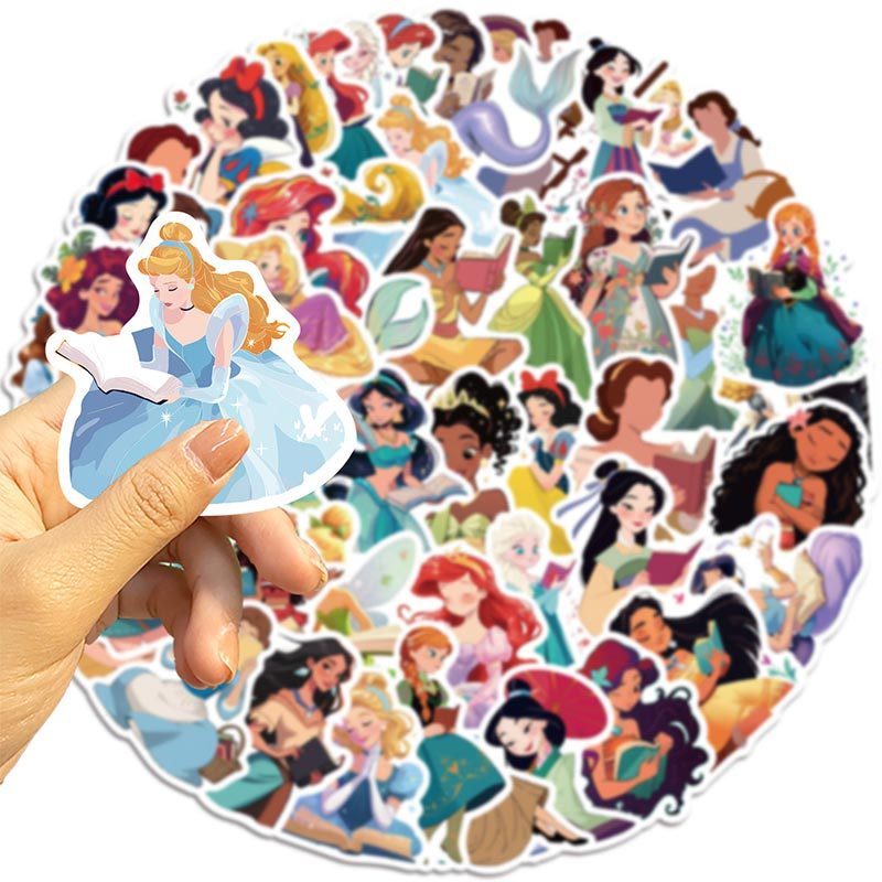 50 ชิ้น Disney Princess อ่านหนังสือสติกเกอร์ DIY สมุดภาพโทรศัพท์แล็ปท็อปกีตาร์กระเป๋าเดินทางสติกเกอร์ของเล่น ราคา ถูกที่สุด ดีลบีเคเค แกลเลอรีภาพที่ 6