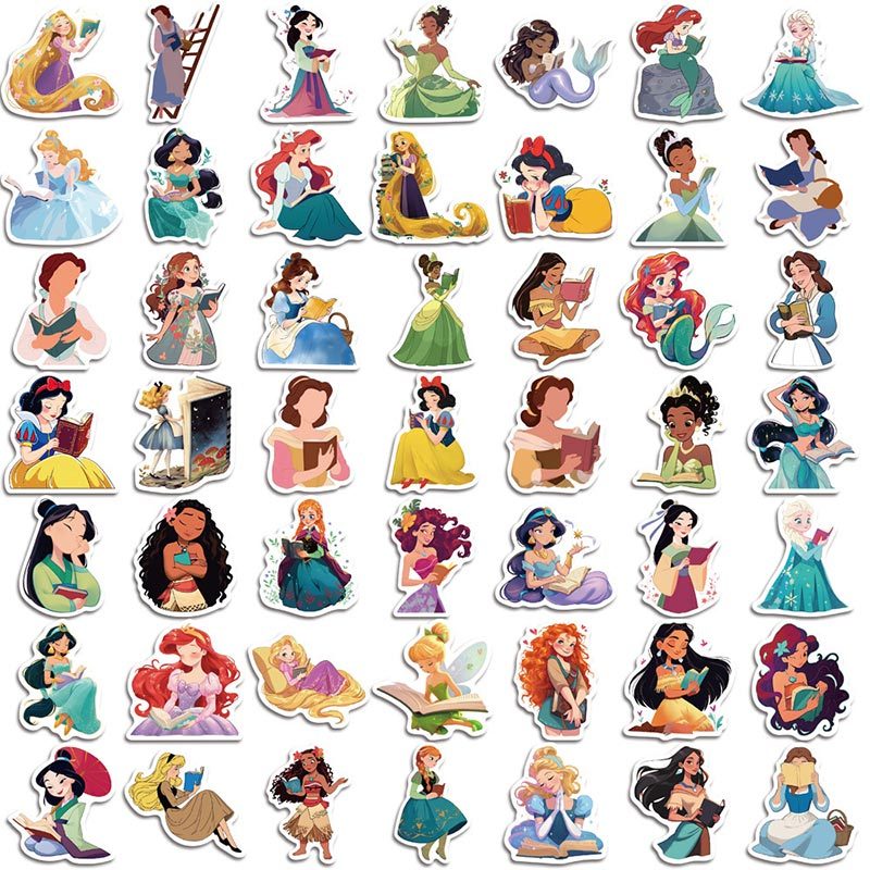 50 ชิ้น Disney Princess อ่านหนังสือสติกเกอร์ DIY สมุดภาพโทรศัพท์แล็ปท็อปกีตาร์กระเป๋าเดินทางสติกเกอร์ของเล่น ราคา ถูกที่สุด ดีลบีเคเค แกลเลอรีภาพที่ 5