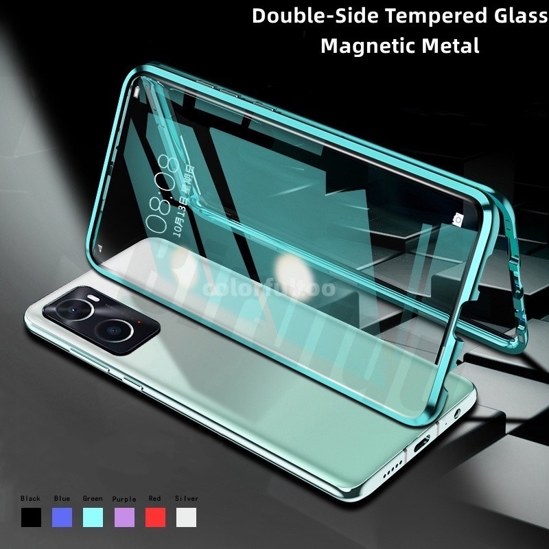 กรณีพลิกสําหรับoppo Reno 12 11 Pro 12Pro 11F 12F Reno11F Reno12Pro 5Gเคสโทรศัพท์สองด้านกระจกเทมเปอร์ล้างปลอกกันกระแทกเต็มโลหะฮาร์ดปกหลังเชลล์